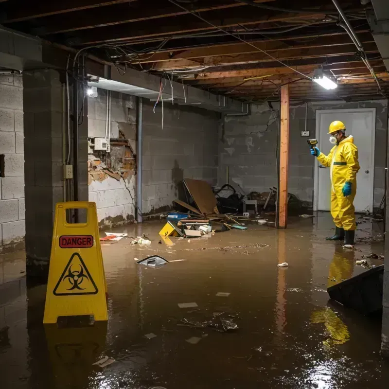 Flooded Basement Electrical Hazard in Saint Anne, IL Property